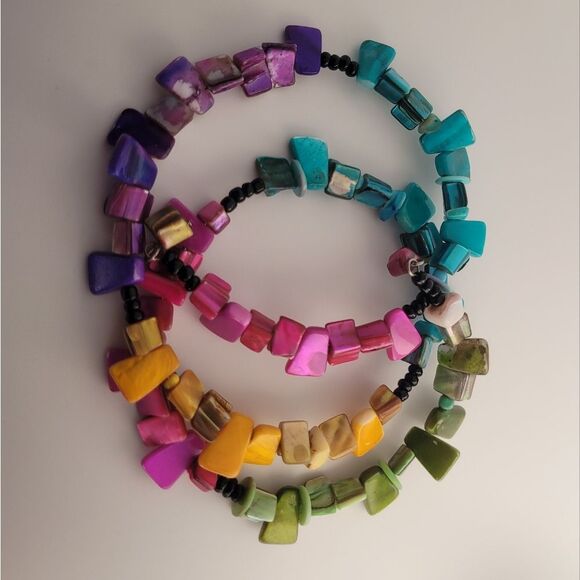 Multicolor Beaded Stone Arm Cuff - Picture 2 of 4